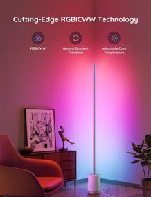 img 2 attached to Govee Lyra Floor Lamp: WiFi App Control, 64+ Color Scenes, Music Sync - Ideal for Bedroom, Living Room, Gaming