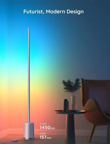 img 3 attached to Govee Lyra Floor Lamp: WiFi App Control, 64+ Color Scenes, Music Sync - Ideal for Bedroom, Living Room, Gaming