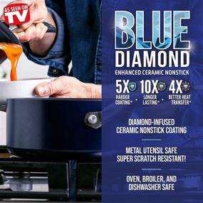 img 3 attached to 🔹 Blue Diamond Cookware Diamond-Infused Nonstick Saucepan with Lid, 2QT: Superior Performance and Convenience