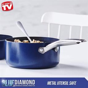img 1 attached to 🔹 Blue Diamond Cookware Diamond-Infused Nonstick Saucepan with Lid, 2QT: Superior Performance and Convenience