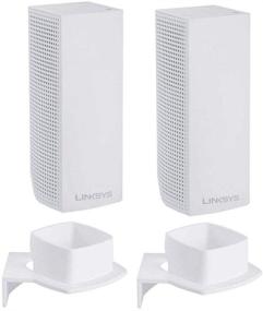 img 4 attached to 🔌 Convenient Wall Mount Holder for Linksys Velop Tri-Band AC2000/AC6600/AC4400/AC2200 WiFi Mesh System - 2 Pack by Koroao