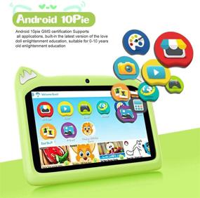 img 3 attached to 🟩 Green 7 Inch Kids Tablet Android 10 with WiFi, 3GB RAM+32GB ROM/128GB Parental Control Dual Camera Tablet Google Play Store