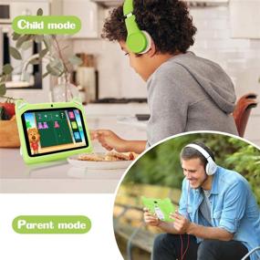 img 2 attached to 🟩 Green 7 Inch Kids Tablet Android 10 with WiFi, 3GB RAM+32GB ROM/128GB Parental Control Dual Camera Tablet Google Play Store