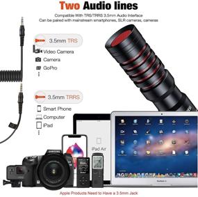 img 1 attached to 🎥 Universal Video Microphone - Cenawin Shotgun Mic with Shock Mount for iPhone, Android, Vlogging, Canon EOS, Nikon DSLR, Panasonic, Camcorders, and More