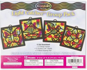 img 2 attached to 🦋 Melissa & Doug Scratch Art Light Catcher Classroom Group Pack: Butterfly, Boat, Hummingbird, Flower - Unleash Creativity with Radiant Scratch Art Designs