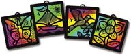 🦋 комплект для класса melissa & doug scratch art light catcher: бабочка, лодка, колибри, цветок - развивайте творческие способности с помощью сияющих дизайнов на скретч-пленке. логотип