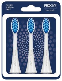 img 4 attached to 🪥 Enhance Your Brushing Routine with PRO-SYS VarioSonic V200M Normal Soft Replacement Heads, Pack of 3