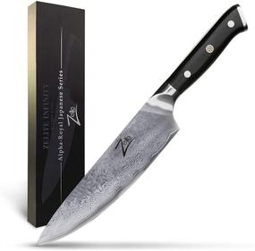 img 4 attached to Zelite Infinity Damascus Chef Knife 8 Inch, Japanese AUS-10 Super Stainless Steel Blade for 🔪 Lifetime Durability, Ultra-Sharp Professional Chefs Knife Ideal for Cooking, Gyuto Made for Home or Restaurant Kitchen