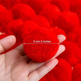 img 3 attached to 🎅 30-Piece Christmas Red Pom Poms: Acrylic Large Red Pompoms for DIY Crafts & Holiday Costume Decorations