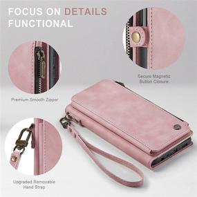 img 1 attached to 💼 Samsung Galaxy A32 5G Case - Premium PU Leather Wallet Case with Magnetic Flip, Zipper Pocket, Lanyard Strap & Card Holder - Rose Pink