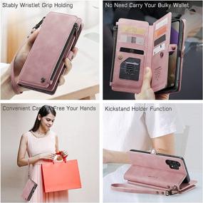 img 2 attached to 💼 Samsung Galaxy A32 5G Case - Premium PU Leather Wallet Case with Magnetic Flip, Zipper Pocket, Lanyard Strap & Card Holder - Rose Pink