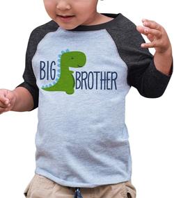 img 4 attached to 👕 7 Ate 9 Apparel Boy's Dinosaur Big Brother Grey Baseball Tee - Enhanced SEO