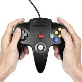 img 1 attached to 🎮 N64 Controller, iNNEXT Classic Wired Gamepad Joystick for Ultra 64 Video Game Console - Black