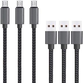 img 4 attached to Ailun Micro USB Cable 10ft 3Pack - High Speed 2.0 USB A Male to Micro USB Charging Cable for Android Phones and Tablets, Nylon Braided for Enhanced Durability, BlackGrey - Compatible with Wall and Car Chargers