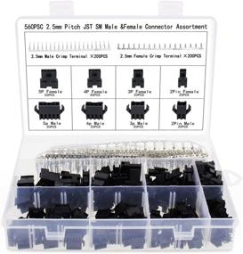 img 4 attached to 🔌 Набор высококачественных соединителей JST SM с шагом 2,5 мм - 560 шт. Мужские и женские корпуса разъемов, 2, 3, 4, 5 контактные пластины