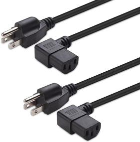 img 4 attached to 2-Pack of 6 Feet Right Angle Power Cords by Cable Matters - 16 AWG Power Cable (NEMA 5-15P to Angled IEC C13)