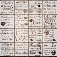 16-частный набор трафаретов для семейного знака: набор шаблонов слов "любовь дома" для декора стены из дерева (11,02 x 11,02 дюйма) логотип