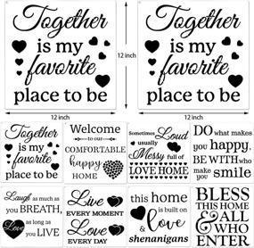 img 3 attached to 16-Piece Family Sign Stencils Set: Love Home Word Art Templates for Wood Wall Decor (11.02 x 11.02 Inch)