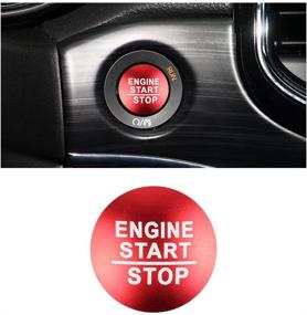 img 4 attached to PIFOOG Car Interior Accessories - Jeep Engine Start Stop Button Cover, Keyless Ignition Button Protector, Metal Sticker for Grand Cherokee, Compass, and Cherokee in Red