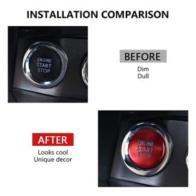 img 3 attached to LECART For Toyota Tacoma Engine Start Stop Button Cover Red Auto Interior Trims For Tacoma 2016 2017 2018 2019 2020 2021