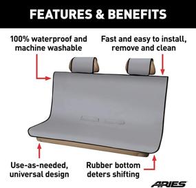 img 2 attached to 🚗 ARIES 3146-01 Seat Defender: Grey Waterproof 58" x 55" Bench Car Seat Cover Protector - Universal Protection