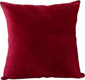 img 4 attached to 🍷 Elegant Wine-Colored EVOLIVE Soft Micromink Euro Sham Cover with Zipper Closure - 26"X26" Pillowcase Replacement