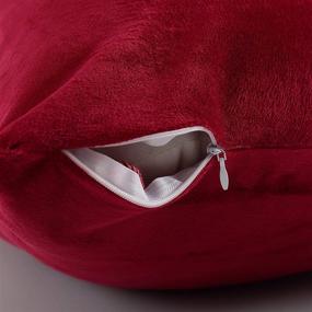 img 3 attached to 🍷 Elegant Wine-Colored EVOLIVE Soft Micromink Euro Sham Cover with Zipper Closure - 26"X26" Pillowcase Replacement