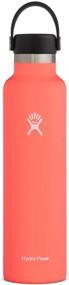 img 4 attached to 💧 Hydro Flask Water Bottle 24 oz - Standard Mouth Flex Lid, Hibiscus - Stay Hydrated in Style