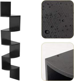 img 1 attached to Black AZL1 Life Concept Corner Shelves - Versatile Home Office Decor, Ideal for Bedroom, Living Room, 7.75 inches