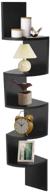 black azl1 life concept corner shelves - versatile home office decor, ideal for bedroom, living room, 7.75 inches logo