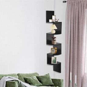 img 3 attached to Black AZL1 Life Concept Corner Shelves - Versatile Home Office Decor, Ideal for Bedroom, Living Room, 7.75 inches