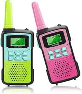 walkie talkies for kids - 22 channels 2 way radio with backlit lcd flashlight 3 kms children handheld radio toy logo