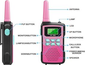 img 1 attached to Walkie Talkies For Kids - 22 Channels 2 Way Radio With Backlit LCD Flashlight 3 KMs Children Handheld Radio Toy