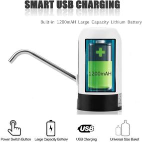 img 2 attached to 💦 LECIEL Water Pump Dispenser: Convenient USB Charging Portable 5 Gallon Bottle Dispenser (Black)