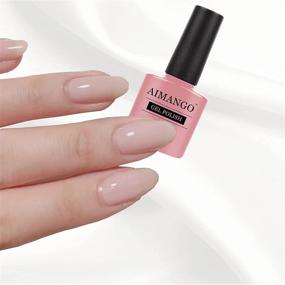 img 3 attached to Nude Gel Polish: AIMANGO 10ml Soak Off 💅 Transparent Pink Gel Nail Varnish with Sheer LED Gel Formula