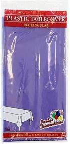 img 4 attached to 🎉 Vibrant Purple Plastic Party Tablecloths- Disposable, Rectangular Tablecovers - 4 Pack by Party Dimensions: Perfect for Effortless Cleanup!