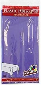 img 1 attached to 🎉 Vibrant Purple Plastic Party Tablecloths- Disposable, Rectangular Tablecovers - 4 Pack by Party Dimensions: Perfect for Effortless Cleanup!