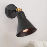 🔦 laluz black wall sconce swing arm farmhouse sconces: vintage cone shade & adjustable head - brass baking finish a02807 логотип