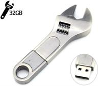 aretop cute spanner shaped usb2.0 thumb drives - 32gb flash drive memory stick pen drive for date storage, ideal for students, kids, teachers, collegues, and employees logo