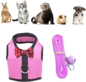 img 3 attached to 🐹 Nononfish Guinea Pig Accessories: Adjustable Soft Mesh Small Pet Harness with Safe Bell – Comfortable Padded Vest for Rats, Iguana, Bearded Dragon, Baby Ferret, and More!