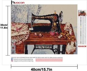 img 3 attached to 🧵 HuaCan 5D Diamond Painting Kit Sewing Machine - Square Drill, Full Bead DIY Paint by Diamonds - Arts Crafts Gift - Size: 30x40cm/11.8x15.7in