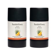 2-pack aluminum-free deodorant for sensitive skin with essential oils, citrus & vetiver, 2.5 oz, plant-based packaging - each & every logo
