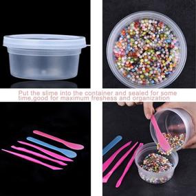 img 2 attached to 🍶 16-Pack 4.5oz Slime Storage Containers with Lids – Foam Ball Storage Containers + 2 Mixing Spoons & 3 Slime DIY Tools for Craft Making Homemade Art