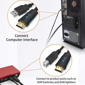 img 1 attached to 💻 TEsmart 4K HDMI USB KVM Cable - 10ft, Twin HDMI + USB Cable (USB Type A to USB Type B) for KVM Switcher