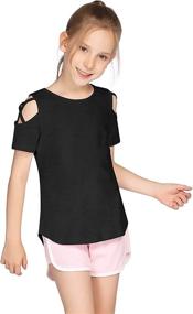 img 2 attached to 👚 Greatchy Shoulder Casual Sleeved T Shirt: Stylish Girls' Clothing and Versatile Tops, Tees & Blouses