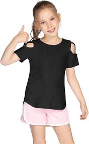 img 1 attached to 👚 Greatchy Shoulder Casual Sleeved T Shirt: Stylish Girls' Clothing and Versatile Tops, Tees & Blouses