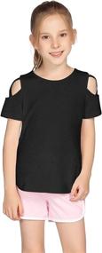 img 3 attached to 👚 Greatchy Shoulder Casual Sleeved T Shirt: Stylish Girls' Clothing and Versatile Tops, Tees & Blouses