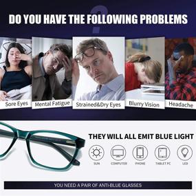 img 3 attached to 👓 STORYCOAST 2 Pack Blue Light Blocking Glasses for Women/Men, Anti-Eyestrain Computer Glasses TR90 Lightweight Filter Blue Ray Eyeglasses (Black + Blue) - Enhance your Eye Comfort, Reduce Digital Eye Strain