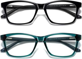 img 4 attached to 👓 STORYCOAST 2 Pack Blue Light Blocking Glasses for Women/Men, Anti-Eyestrain Computer Glasses TR90 Lightweight Filter Blue Ray Eyeglasses (Black + Blue) - Enhance your Eye Comfort, Reduce Digital Eye Strain