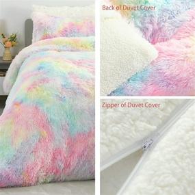 img 1 attached to Chicrug Fluffy Rainbow Bedding Comforter